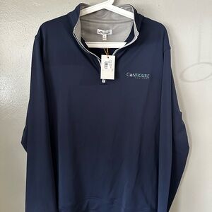Peter Millar Blue and Gray Quarter-Zip Pullover